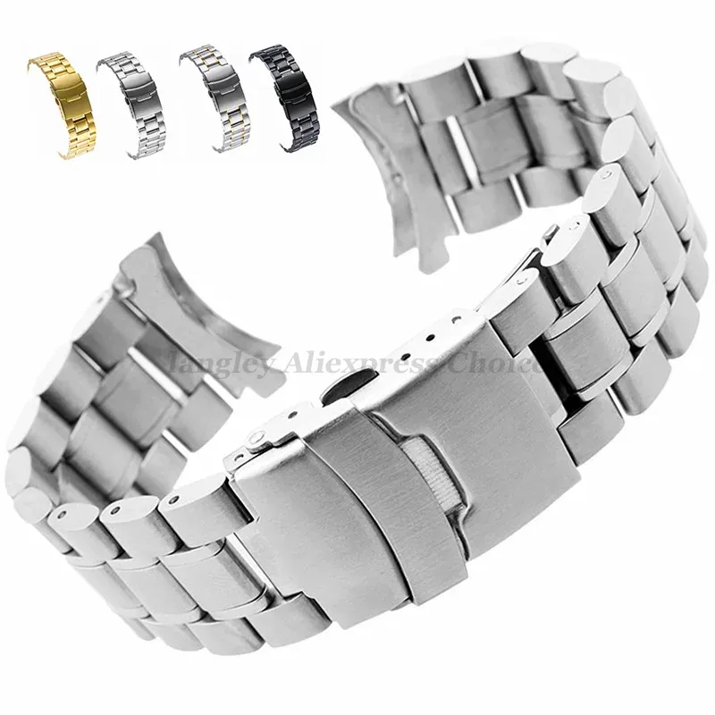 Curved Spring Bar - Cinturino per orologio solido in acciaio